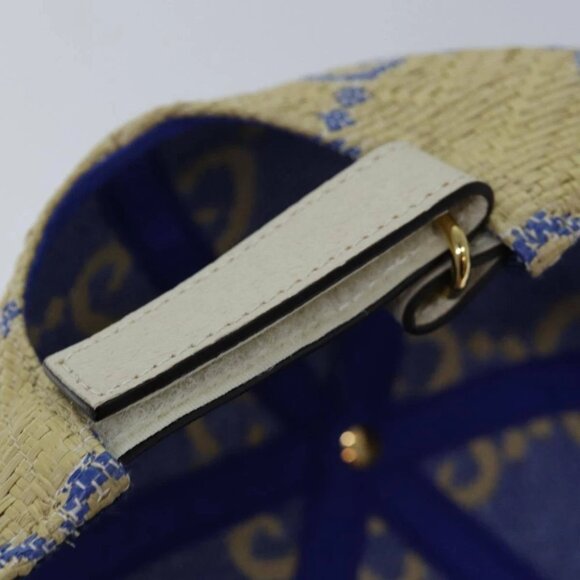 GUCCI Cap GG Canvas Raffia L size Beige 701713 Auth am6474V - Picture 7 of 16
